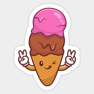 Cute Ice Cream Cone Sticker